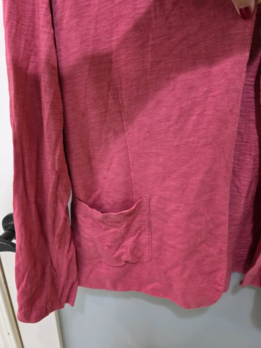 CHICO'S XXL (4) Pink Cotton Modal Open Cardigan Sweater Plus Size Knit Blazer - Picture 6 of 11